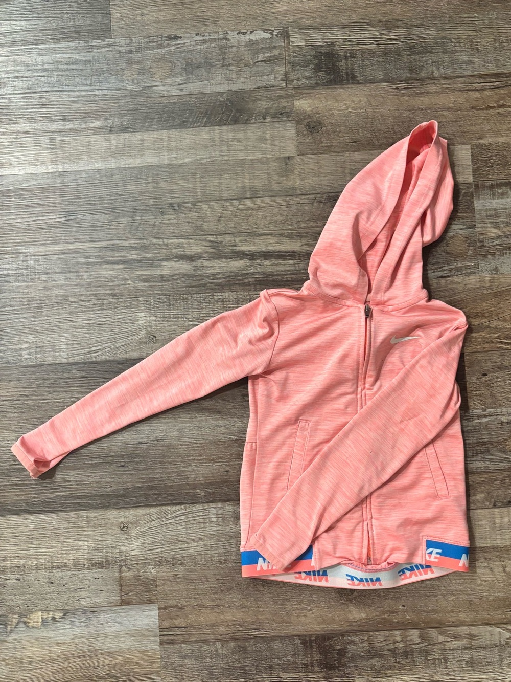 Nike Coral Pink Heathered Zip Hoodie